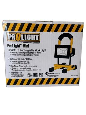 ProLight Mini Rechargeable LED Work Light NEW 900 Lumens Magnetic
